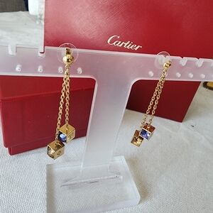Authentic Louis Vuitton Earrings with Gems Accents